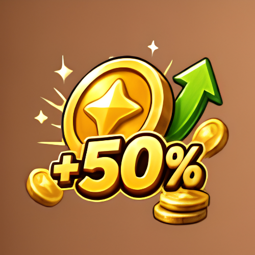 Coins +50%